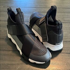 Sorel Women’s Black and White Slip-On Sneakers